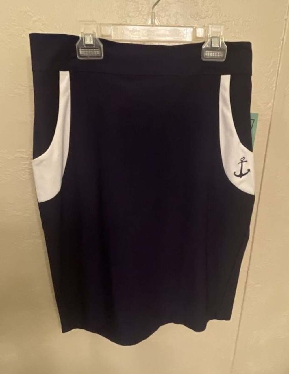 Rock Steady Navy Skirt with Anchor Embroidery Pinup/Rockabilly